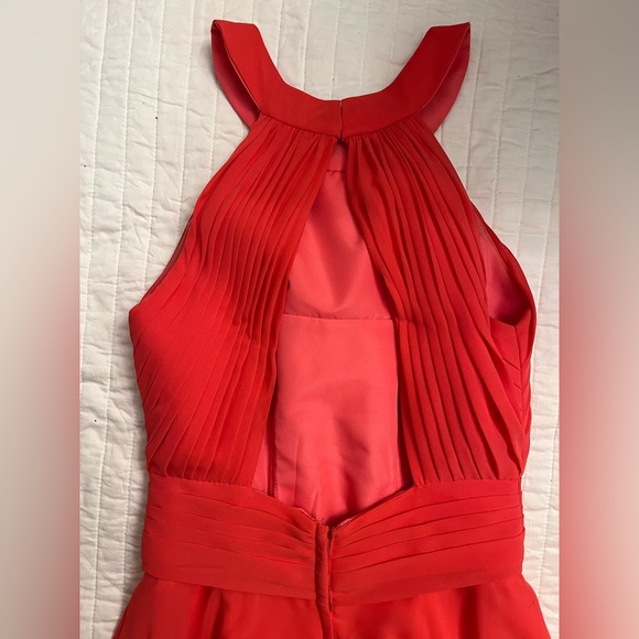 Allure Bridal coral open back chiffon maxi bridesmaid dress NWOT - Picture 4 of 6